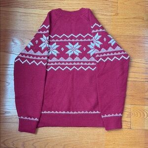 Fat Face Red and White Crew Neck Sweater